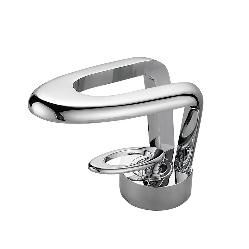 Golden/White Bathroom Basin Faucet Black Bathroom Faucet Brass Creative Grey Sink Mixer Tap Hot & Cold Waterfall Basin Faucet