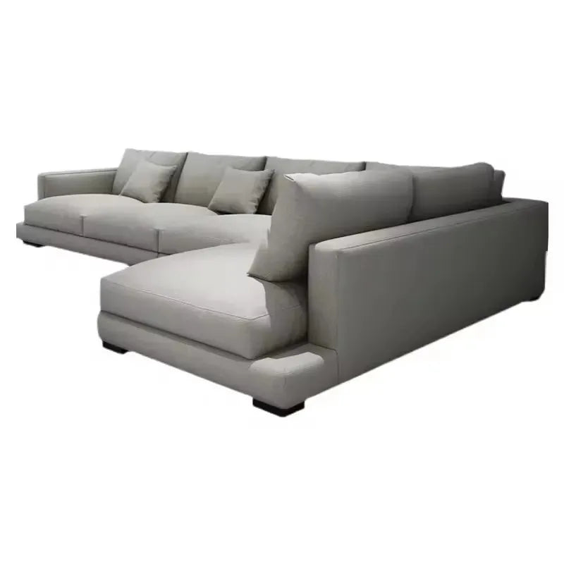 Modern Living Room Furniture Sofa Set Nordic Tech Fabric L Shape Sectional Sofas