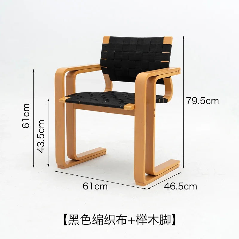 xArmrest Dining Chair Mid-Ancient Woven Chair Retro Desk Office Computer Chair