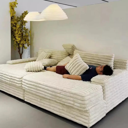 modern Minimalist Velvet Sofa Bed French Fabric Lazy Living Room Sofas Puffs Bedroom 2025 Divano Soggiorno Home Furniture luxury
