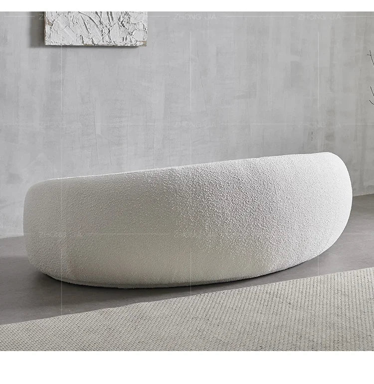 Nordic Curved Sofa Quiet Wind Living Room Fabric Craft Cashew Sofa