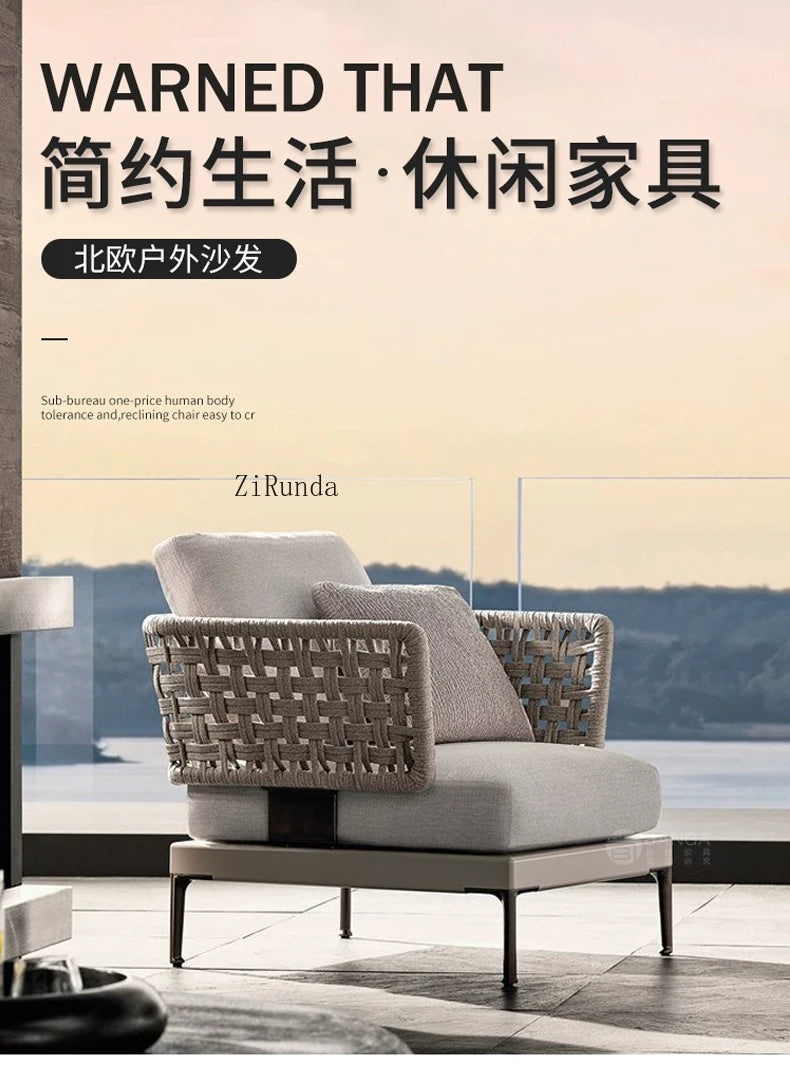 Y  Outdoor Sofa Courtyard Waterproof Vine Weaving Villa Garden Outdoor Leisure Terrace Sofa Vine Weaving Furniture