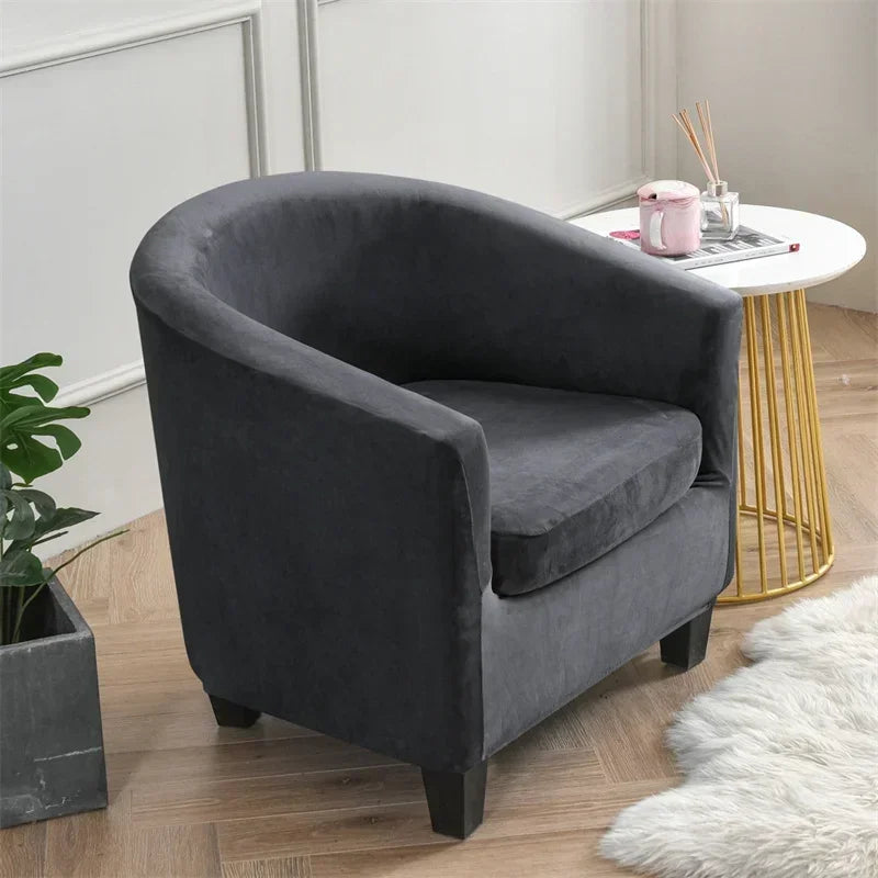 Velvet Arc Seat Sofa Cover Elastic Club Armchairs Covers Living Room Single Seat Tub Couch Slipcovers With Seat Cushion Covers