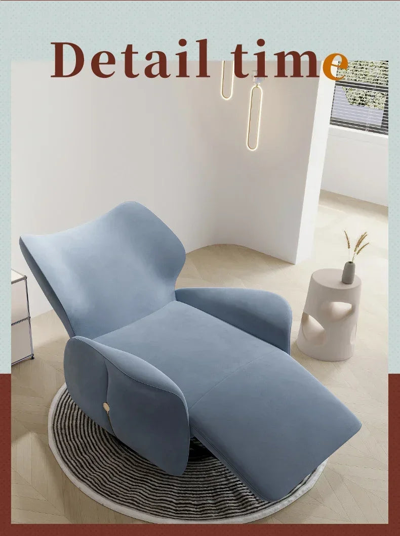 Single-Seat Sofa Stoel Stof Vrijetijdsstoel Woonkamer Licht Luxe Designer Elektrische Functionele Fauteuil