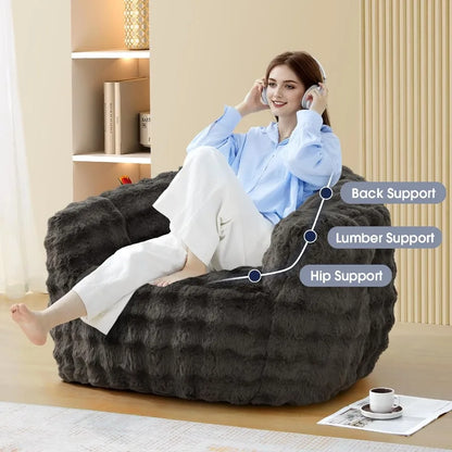 Giant Bean Bag Chair Oversized for Living Room or Bedroom Relaxation with Premium Memory Foam Filler and Durable Fabric Cover I