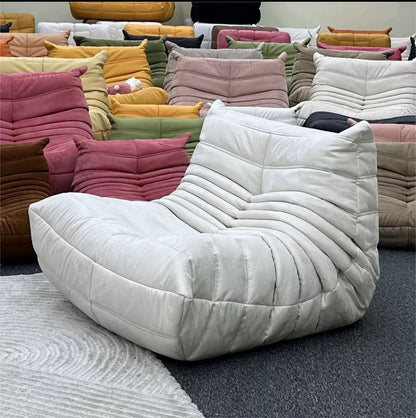 Lazy sofa, togo caterpillar sofa, light luxury, simple Internet celebrity creative chair, suede freehand space recliner