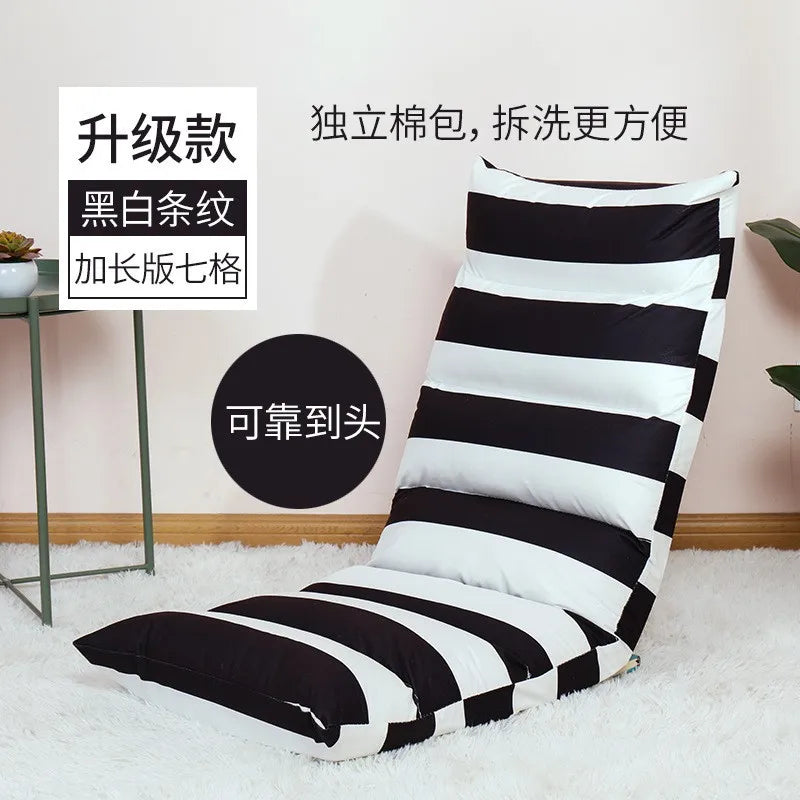 Hot Sale Adjustable Lazy Lounger Sofa Tatami Foldable Lounge Chair Floor Balcony Bay Window Leisure Long Sofa Bed Back Chair