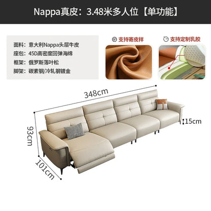 Vintage European Reclining Sofa Leather Office Designer Italiano Couch Adjustable Height Adults Sofa Inflavel Indoor Furniture