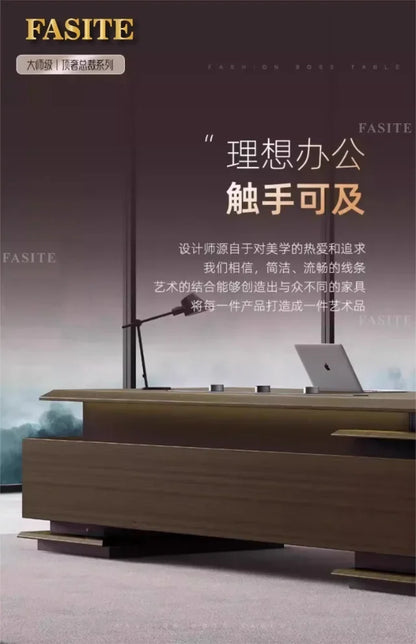 Premium Light luxury office boss table, simple modern class desk, high-end president table