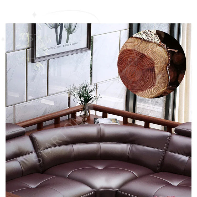 Contemporary Genuine Leather Sectional Sofa Sets Luxury Living Room Furniture for Home and Hotel Modern Design
