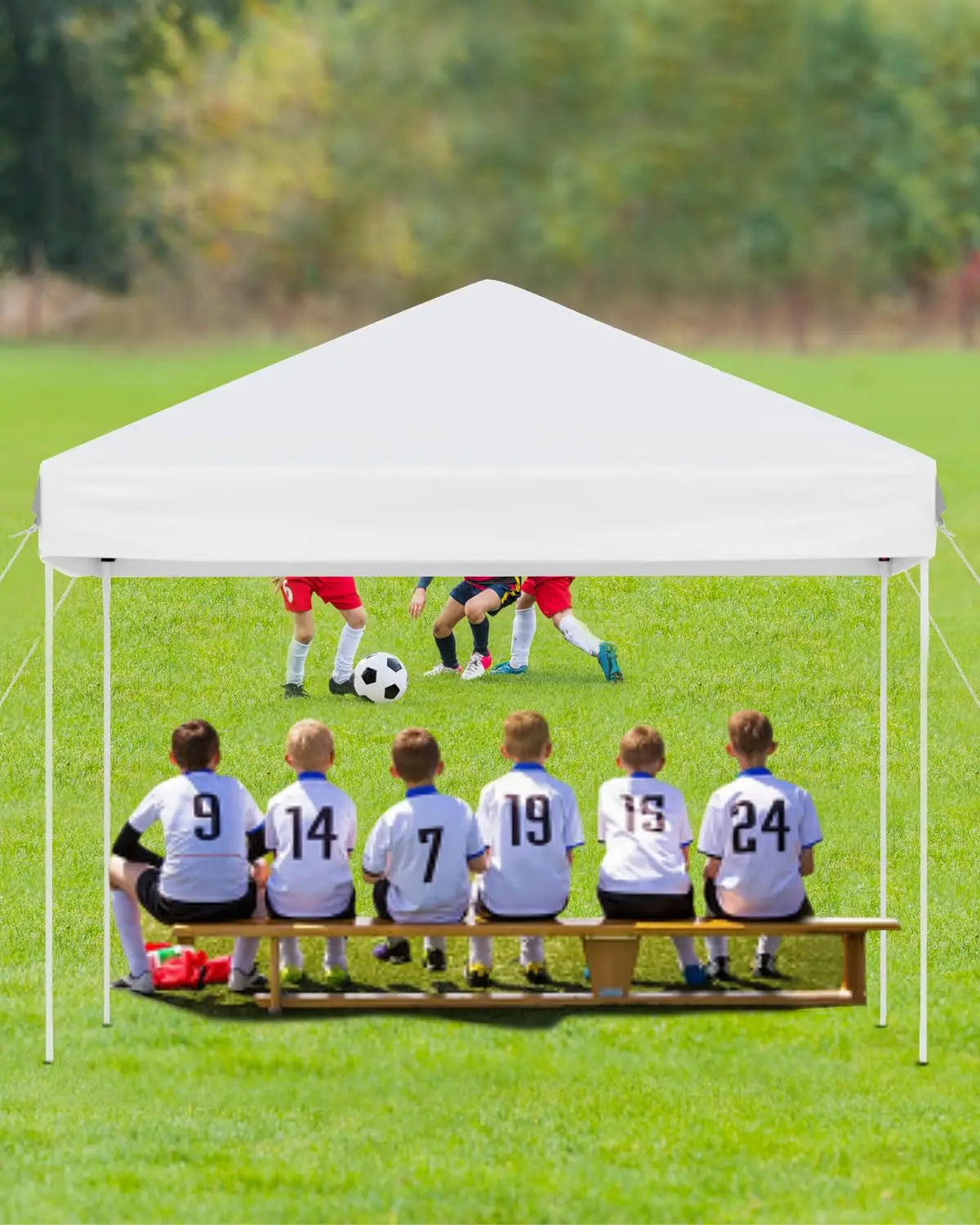 10x10ft Pop Up Canopy Tent, Outdoor Instant Shelter UV Protection Waterproof Sun Shade With Sandbags Carry Bag For Patio Party