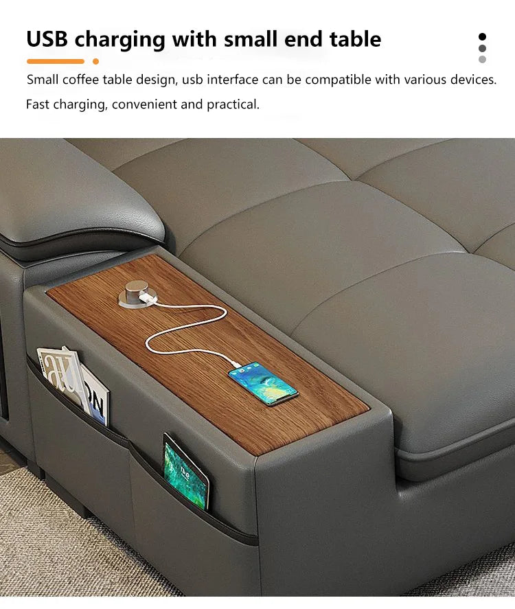 Hot Sale Modern Storage Luxury Micro Fabric Leather Reclining Leather Folding Multi Purposes Living Room Sofa