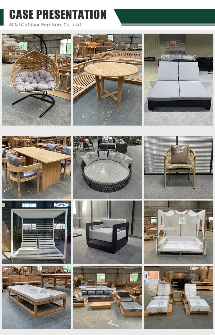 Modern Outdoor Garden Sofa Set Teak Furniture Modern Style Hotel Courtyard Furniture