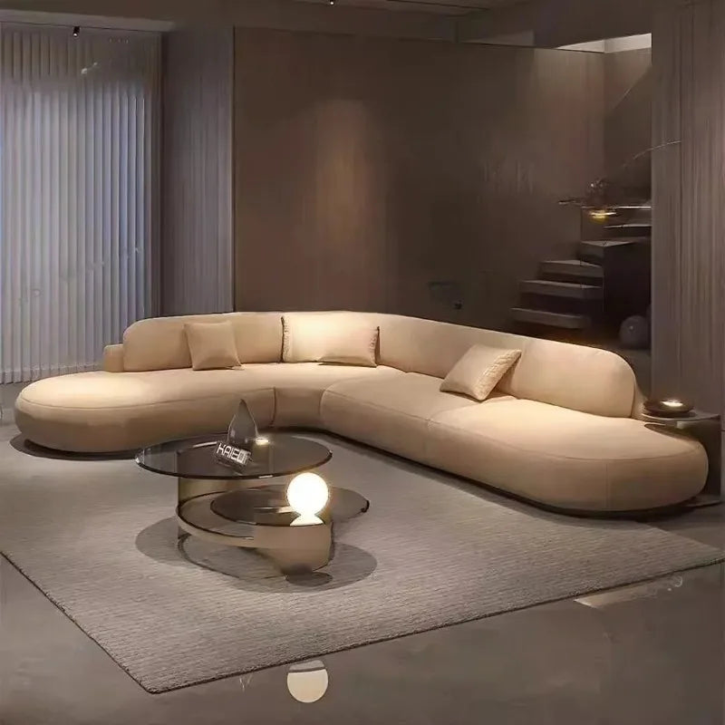 Nouveau canapé en tissu mat incurvé, grand canapé plat, simple et moderne, pour salon, grand ou petit canapé