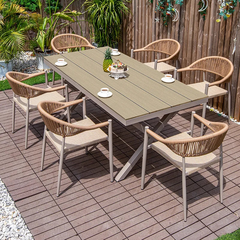 Outdoor table and chair courtyard villa leisure open-air balcony rattan chair Internet celebrity waterproof sunscreen garden