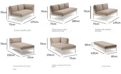 Nordic PE Rattan Outdoor Sofas Set Modern Garden Furniture Home Waterproof Sun Protection Set Leisure Patio Balcony Lounge Chair