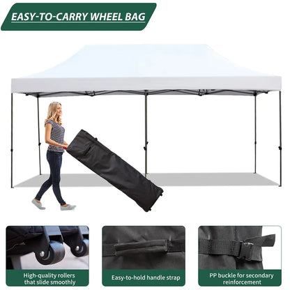 10x20 Pop Up Canopy Tent Commercial Instant Waterproof UV Protection Outdoor Party Event Festival White Custom