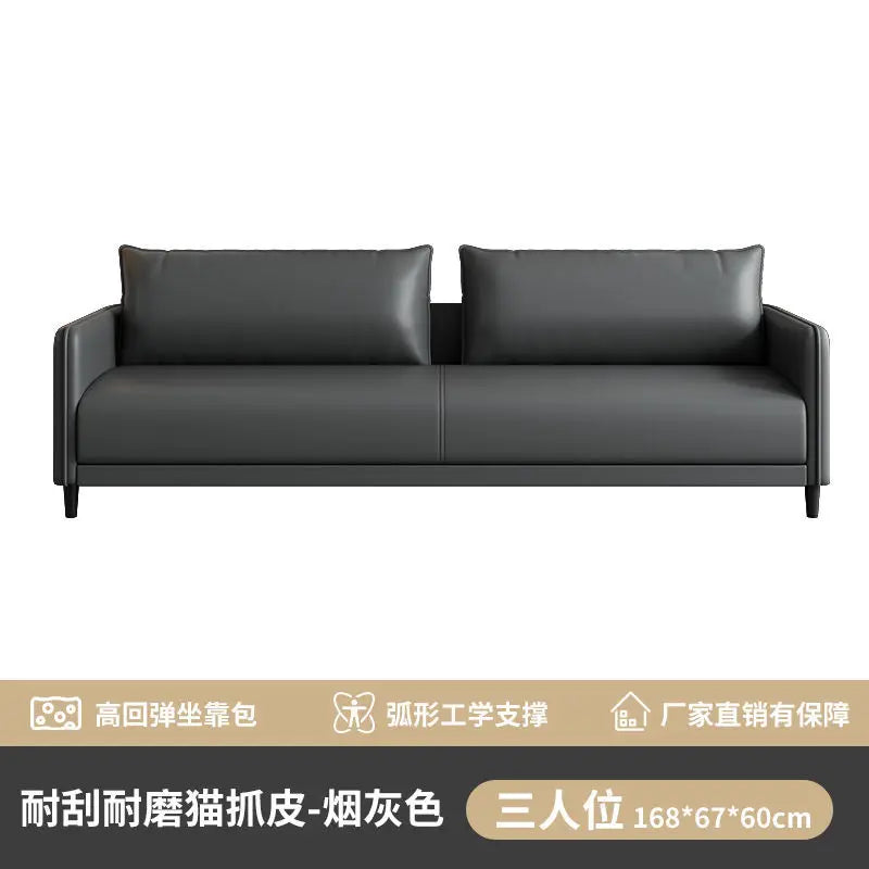 Office sofa business reception modern simple small meeting guests negotiate leather sofa office sofa coffee table combination