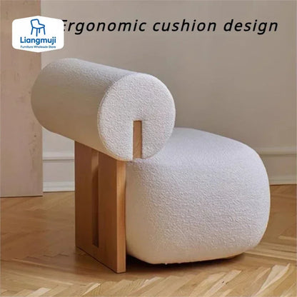 Nordic Backrest Chair Modern Solid Wood Luxury Single Sofa Balcony Tatami Lounge Chair Cloth Chair Living Room Furniture chaises