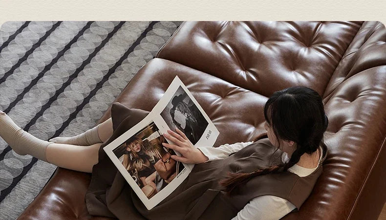 The original bean bag sofa, American retro style, oil wax leather, large sitting, deep, second-hand, first-hand leather, cowhide