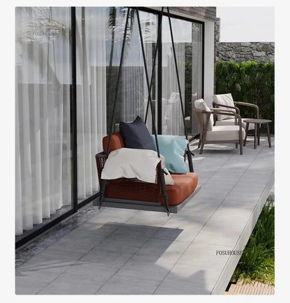 Nordic Patio Swings Indoor Balcony Hanging Basket Chair Home Single Double Rope Hanging Basket Hanging Chairs Outdoor Furniture