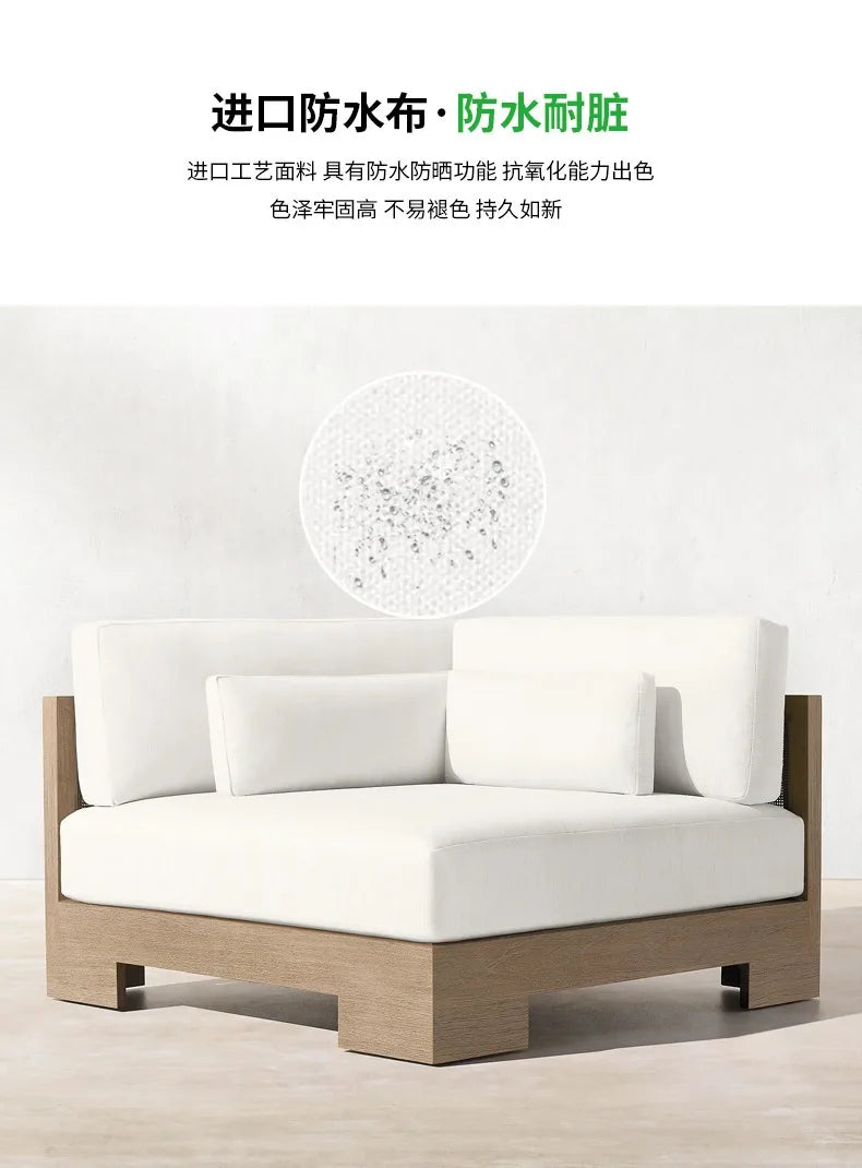 Customizable outdoor teak sofa patio rattan chair