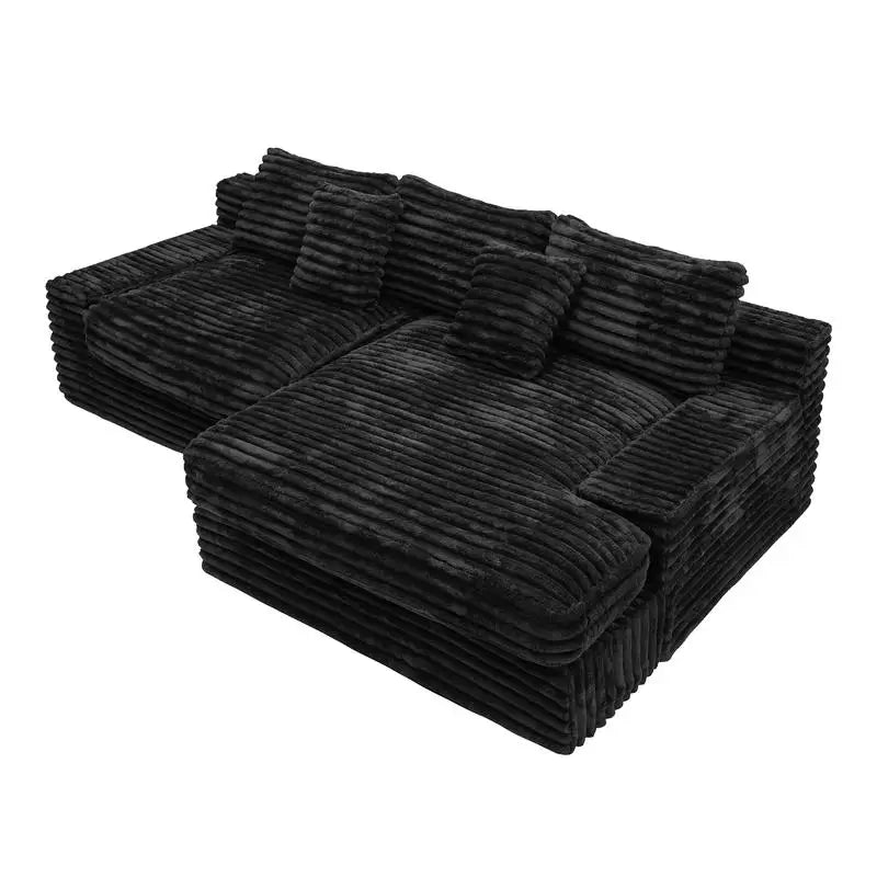 Modular Sectional Sofa Set, Upholstered Couch for Living Room or Bedroom, No Assembly Required, 2PC Free Combination, Plush