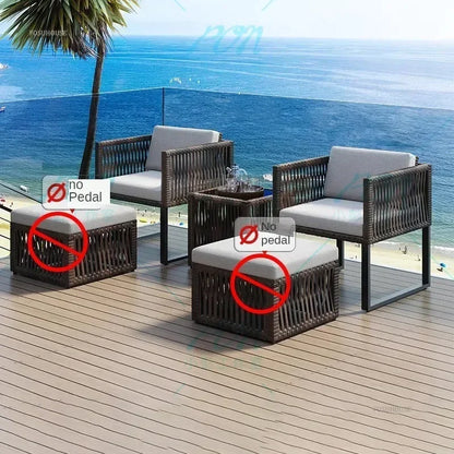 Terrace Garden Rattan Outdoor Chair Leisure Tea Table Patio Outdoor Furniture Set Outdoor Table and Chairs Garden Furniture Sets