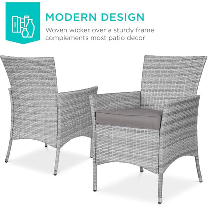 Best Choice Products 5-Piece Indoor Outdoor Wicker Dining Set Furniture for Patio, Backyard w/Square Glass Tabletop, Umbrella Cu