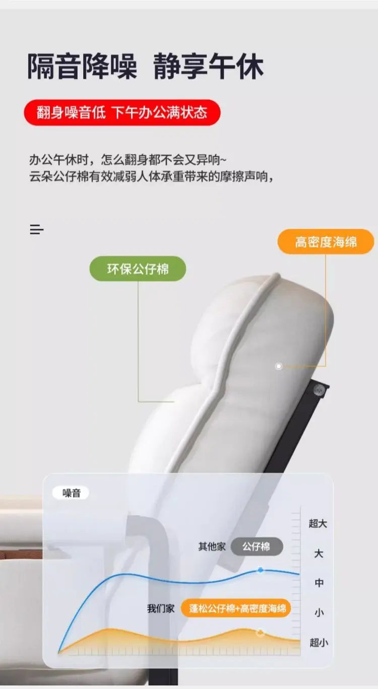 Foldable Recliner Armchair Living Room Chair Nap Lounge Chair Office Sofa Chair Comfortable Ergonomic Adjustable Furniture