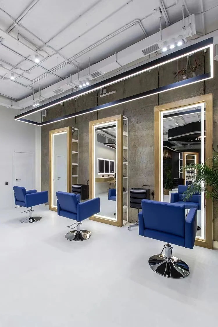 Modern Style Large Gold Styling Barber Wall Mounted Salon Furniture Hairdressing Led Makeup Beauty Salon Mirror