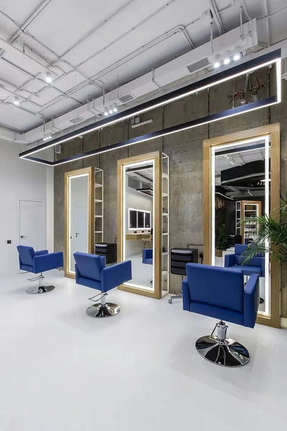 Modern Style Large Gold Styling Barber Wall Mounted Salon Furniture Hairdressing Led Makeup Beauty Salon Mirror