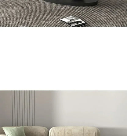 Bright Oval Coffee Tables for Tea Room Italian Rock Slab Easy To Clean Side Table Luxury Tables for Living Room a