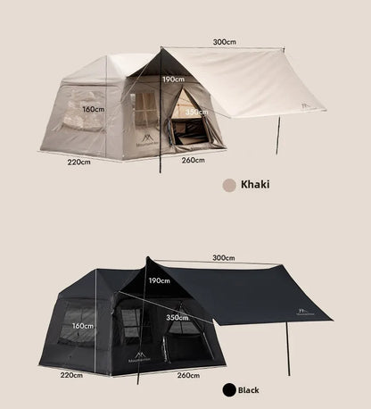 MOUNTAINHIKER 4-6 Person Outdoor Camping Manual Inflation Tent Anti-UV Shade Waterproof Air Tent Hiking Quick Open Beach Fishing