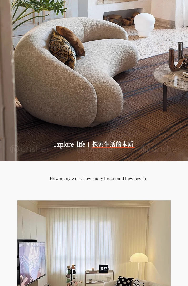 Cashew sofa Nordic light luxury modern simple living room fabric sofa combination straight row sofa