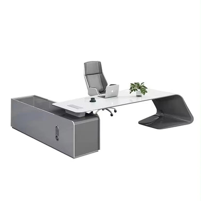 High End Luxury Modern L-shaped boss Executive Desk Furniture, Wooden Office Furniture, Executive Desk Design for Managers