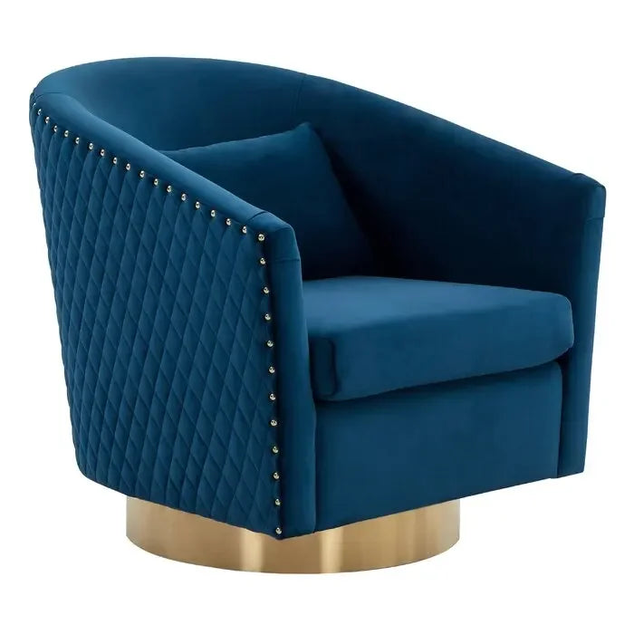 For High Quality Modern Golden Stainless Steel Velvet Fabric Single Sofa High Back Sofa Chair for Home Hotel Furniture