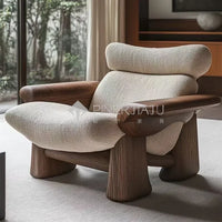 Designer Art Aesthetics Solid Wood Sofa Chair Medieval Homestay Club Sales Department Light Luxury Leisure Chair