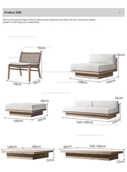 Japanese Style Waterproof and Sunscreen Garden Sofas Simplicity  Designer Modern Garden Sofas Art Outdoor Furniture Divano HBOS