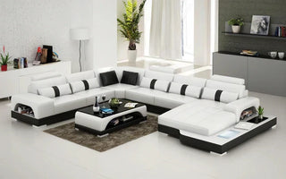 Nordic designer light luxury villa leather living room sofa high-end customized leisure hotel sofa combination
