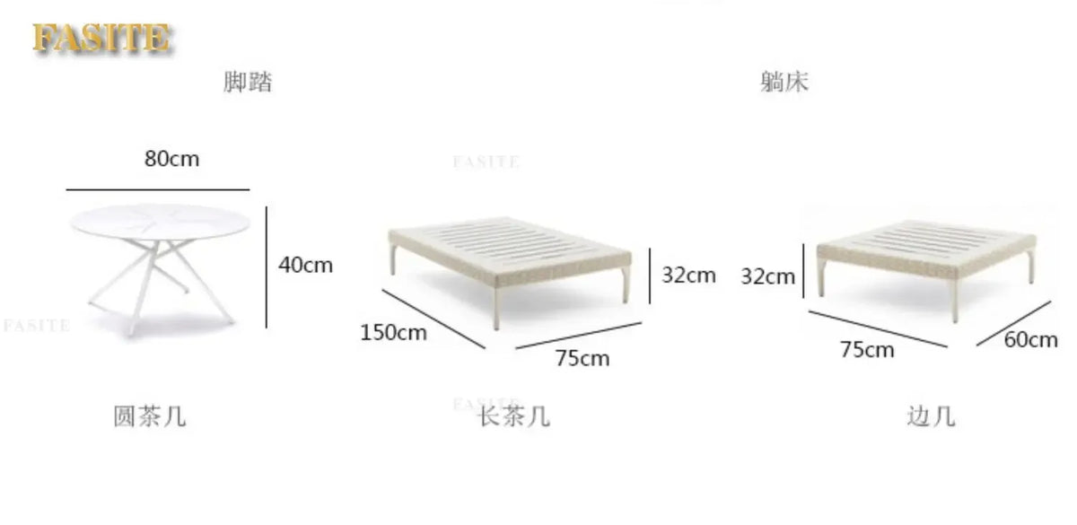 Rattan Sofa Nordic Villa Area Courtyard Outdoor Sofa Furniture Model Room Outdoor Soft Decoration Bed Recliner Waterproof