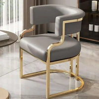 Luxury golden Dining Chairs wrought Iron Backrest Armchair Kitchen Modern Dining Room Furniture Home Bedroom Salon Makeup Chair