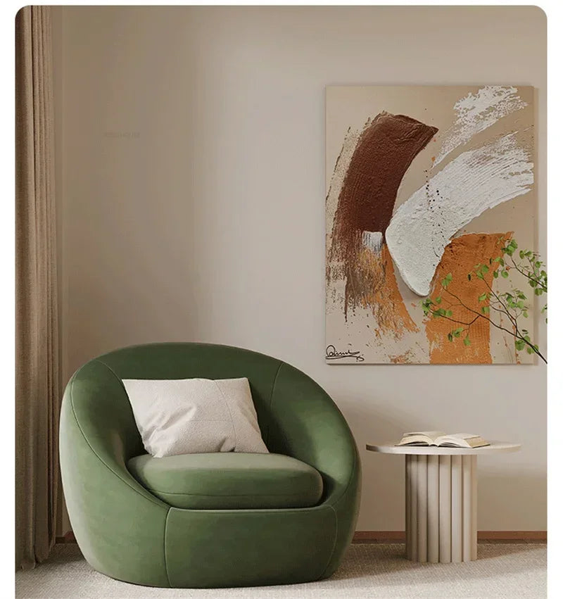 Simple Fabric Living Room Chairs Minimalist Nordic Creative Beauty Salon Lounge Chair Table Home Single Lazy Sofa Backrest Chair