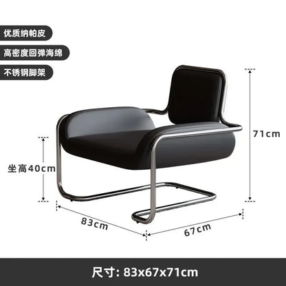 Nordic single chair medieval stainless steel special-shaped convex chair light luxury living room reception leisure chair single
