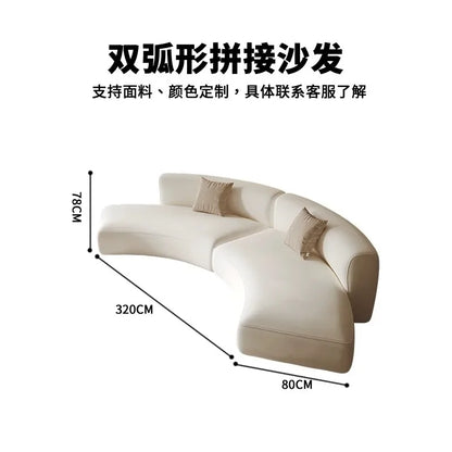 Cream wind special-shaped sofa Modern hotel lobby reception lounge area Modern minimalist leisure curved sofa