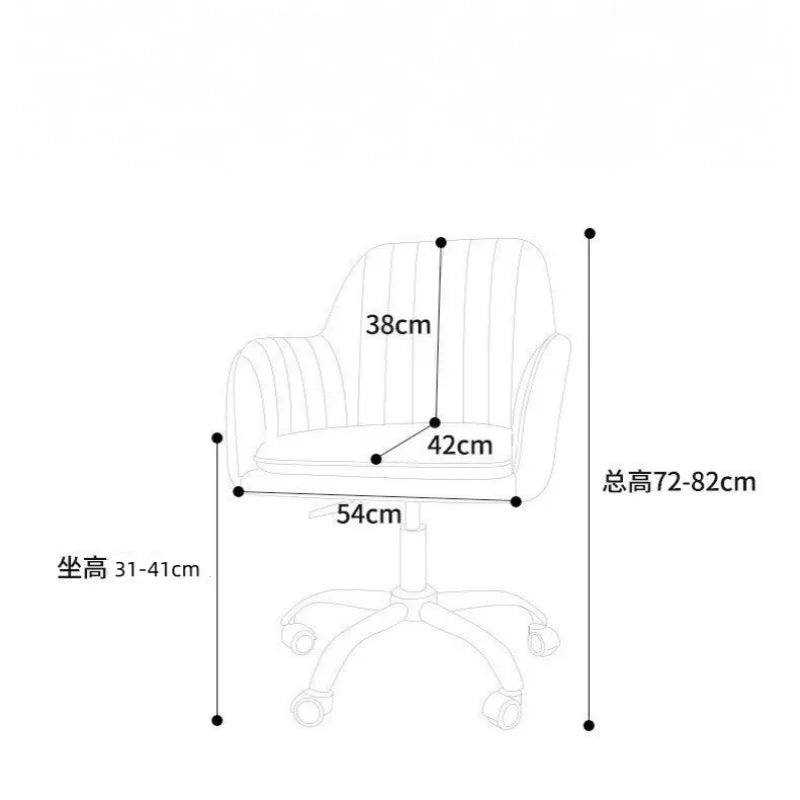 Bedroom Comfortable Makeup Stool Office Ergonomic Desk Chair Backrest Chair Computer Chair Dormitory Chair Girls Dressing Chairs