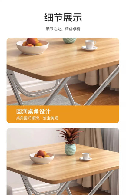 Furniture Folding  Dining Table Home Rental House Simple Small Apartment Dining Round  Foldable Outdoor Stall Small Square Table
