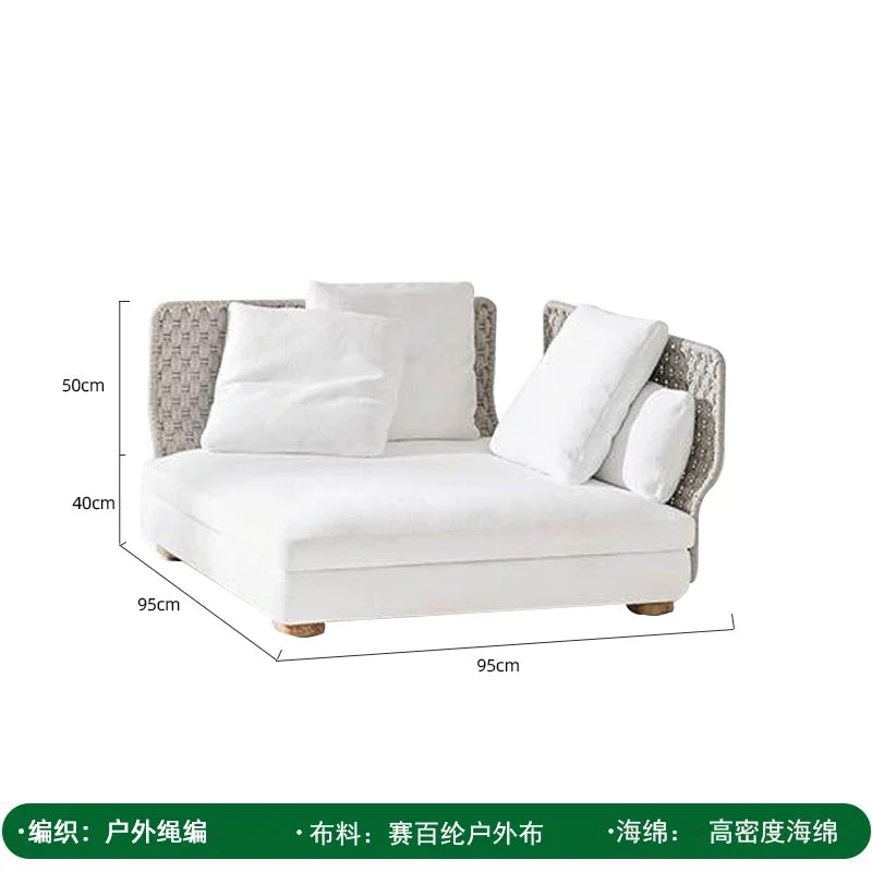 Homestay Outdoor Sofas Courtyard Leisure Balcony Garden Sofas Accent Wicker Woven Wicker Chair Furniture Arredo Giardino Lshysf