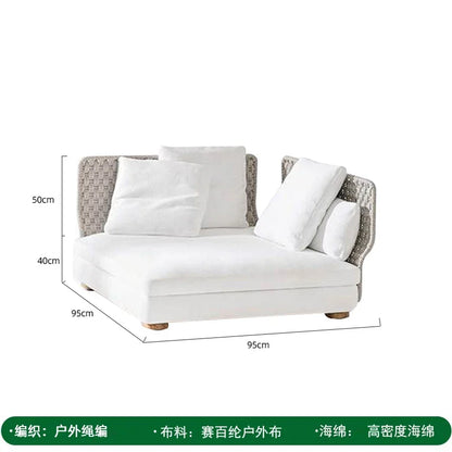 Homestay Outdoor Sofas Courtyard Leisure Balcony Garden Sofas Accent Wicker Woven Wicker Chair Furniture Arredo Giardino Lshysf