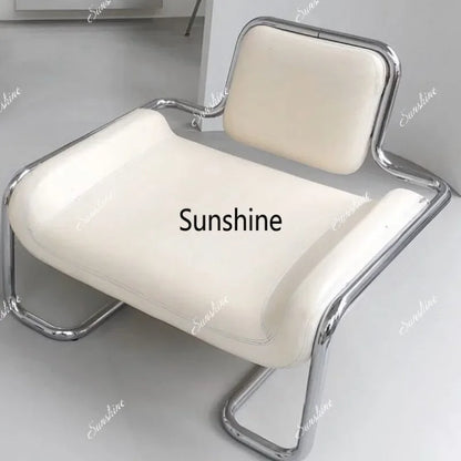 Nordic medieval curved special-shaped convex chair stainless steel light luxury backrest single chairTJ
